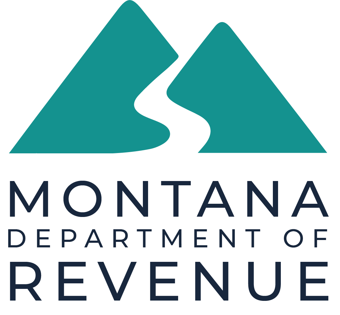 Department of Revenue Logo featuring mountains with a river between