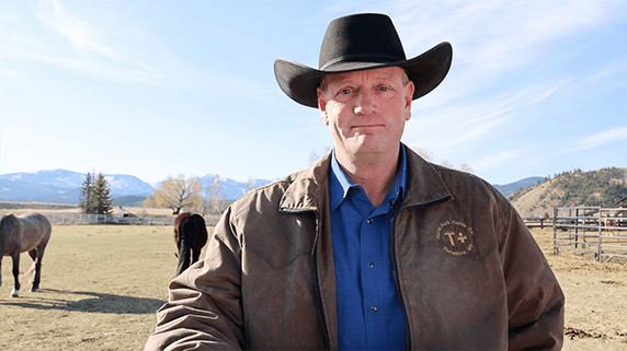 Brendan Beatty on a ranch
