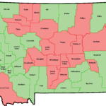 I-190 County Map with yes counties highlighted in green and no counties in red.