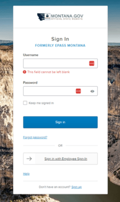 Okta Sign-in Screen