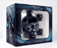 25 CRYSTAL HEAD ONYX W/4 SHOT GLASSES
